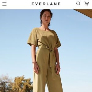 Everlane Japanese GoWeave Short-Sleeve Jumpsuit